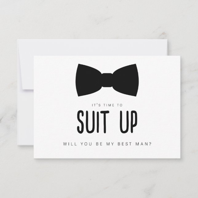 Suit Up Best Man Proposal Note Card (Front)