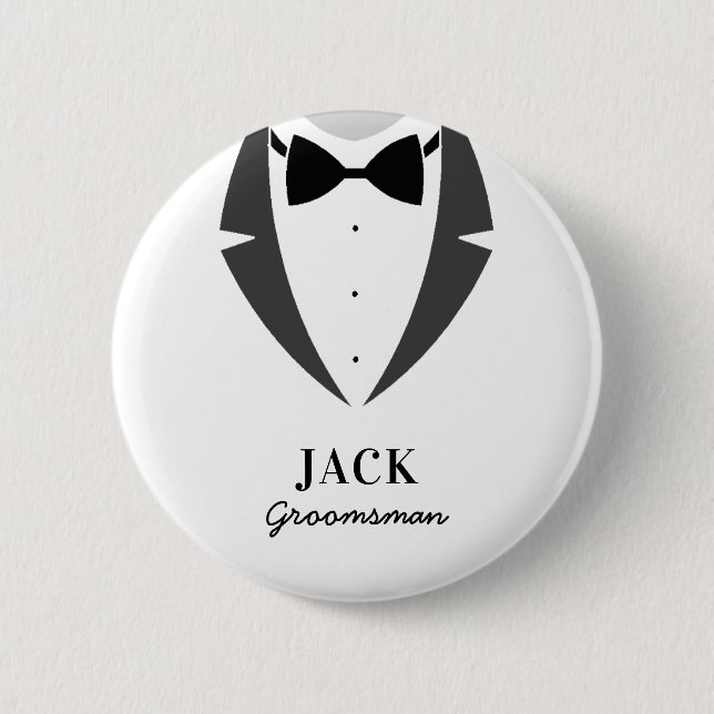 Suit up groomsman best man 6 cm round badge (Front)