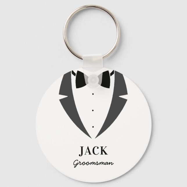 Suit up groomsman best man key ring (Front)