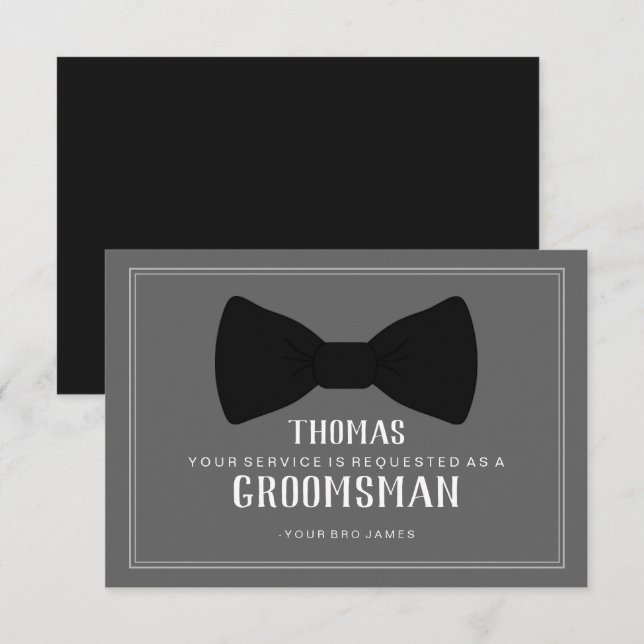 Suit Up Groomsman Card - Black Tie (Front/Back)