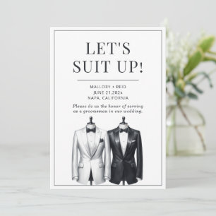 Suit Up Groomsman Usher Best Man Tuxedo Invitation