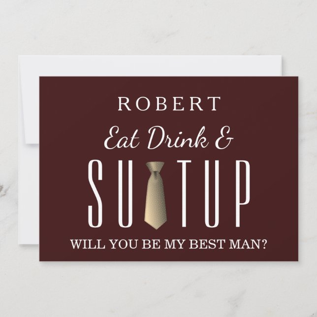 Suit-up Will you be my groomsman Invitation (Front)