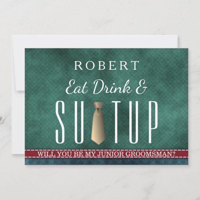 Suit-up Will you be my groomsman Invitation (Front)