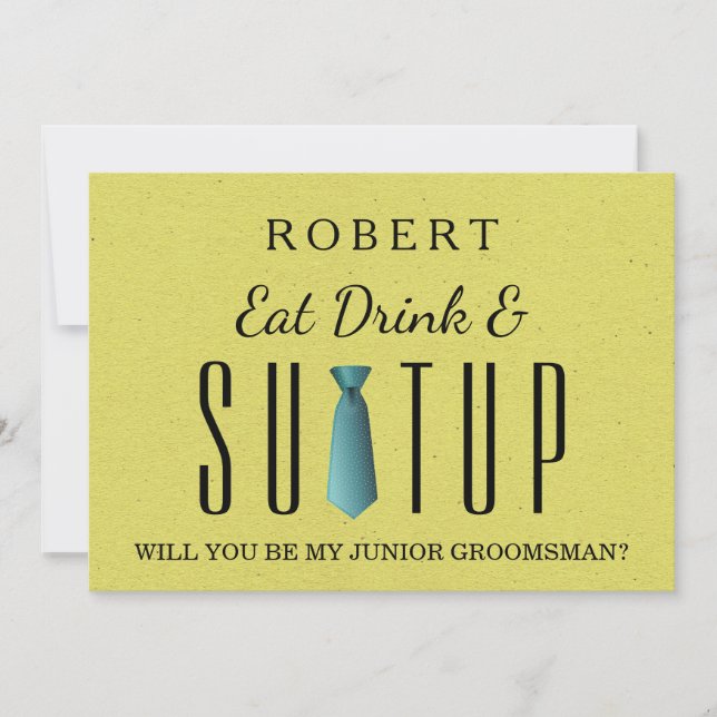 Suit-up Will you be my groomsman Invitation (Front)