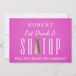 Suit-up Will you be my groomsman Invitation