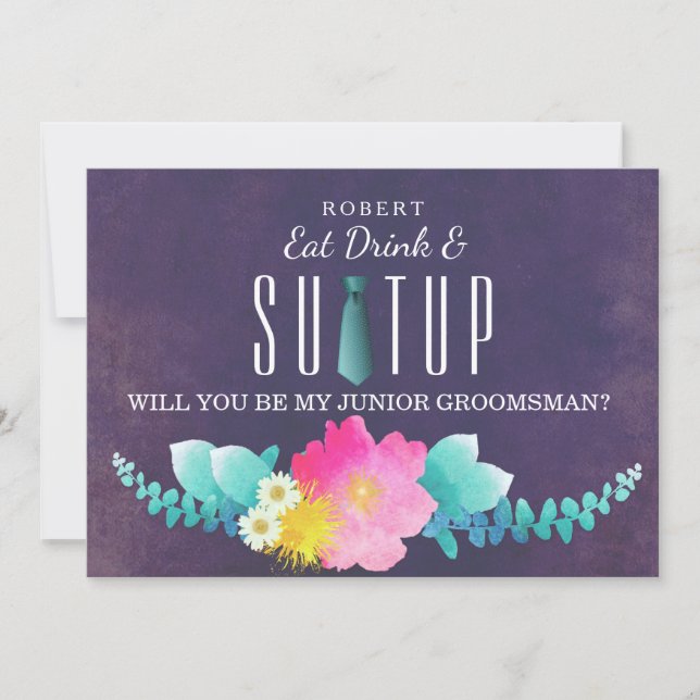 Suit-up Will you be my groomsman Invitation (Front)