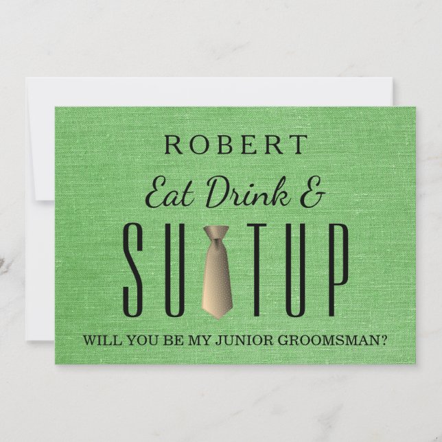 Suit-up Will you be my groomsman Invitation (Front)