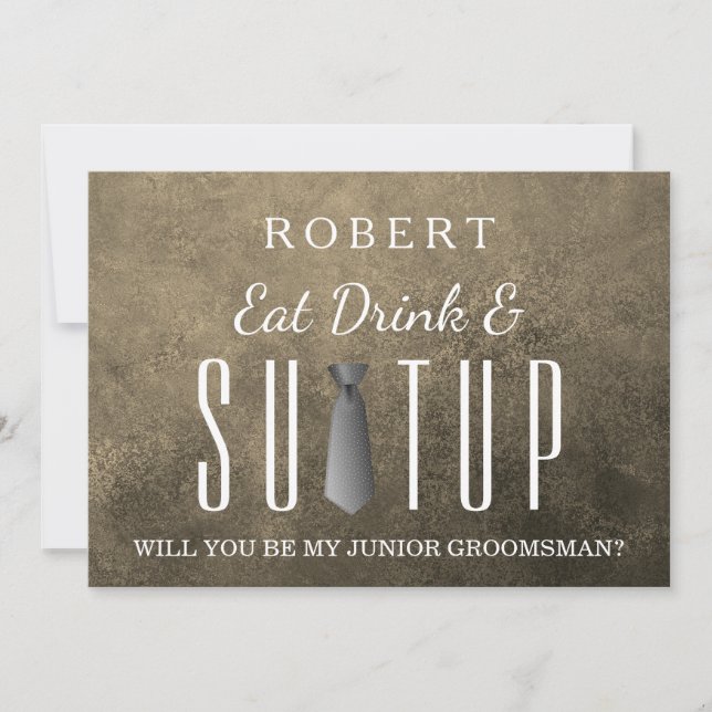 Suit-up Will you be my groomsman Invitation (Front)