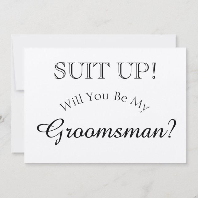 Suit Up - Will You Be My Groomsman Rustic Card (Front)