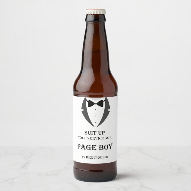 Suit Up Will You Be My Page Boy Beer Label (Front)