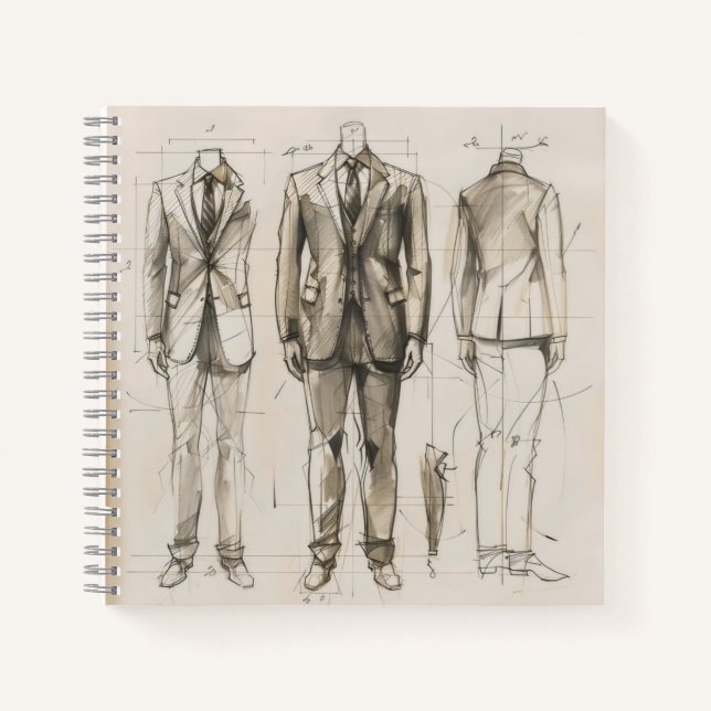 Suit Vintage Design Sketch Notebook (Front)