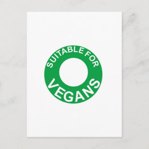 suitable for vegans postcard