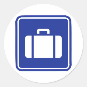Suitcase icon classic round sticker