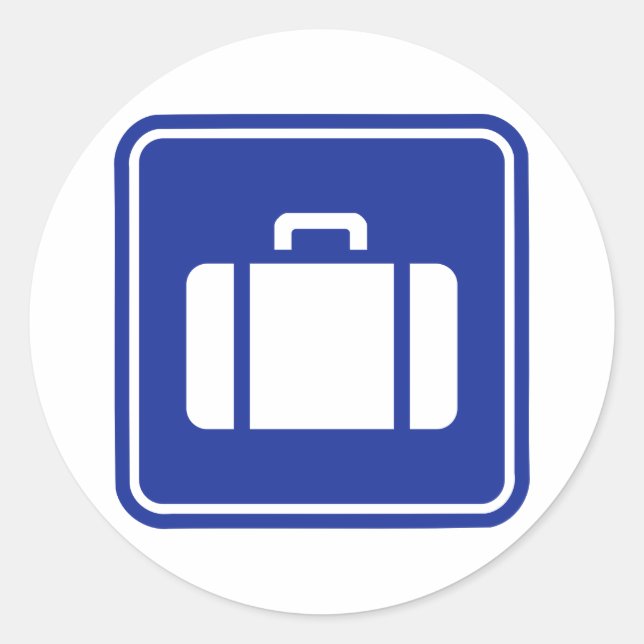 Suitcase icon classic round sticker (Front)