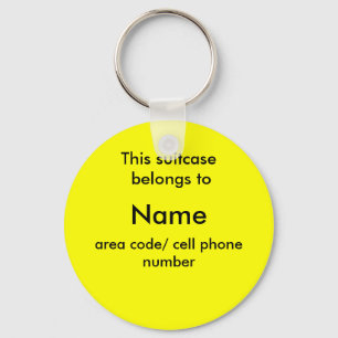 Suitcase ID tag Key Ring