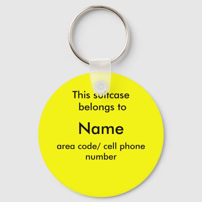 Suitcase ID tag Key Ring (Front)
