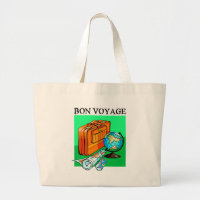 Suitcase, luggage, map and globe: Bon Voyage!