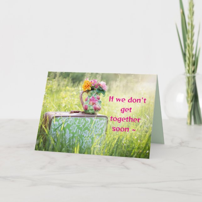 SUITCASE PLANT STAND MISSING YOU CARD (Front)