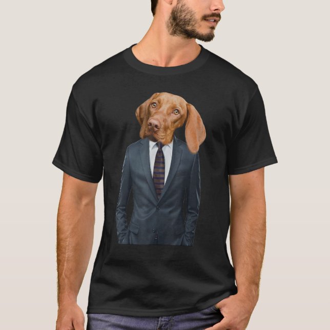 Suited And Booted Visla Dog In A Suit And Tie Visl T-Shirt (Front)