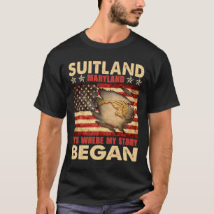 Suitland Maryland Usa Flag 4th Of July T-Shirt