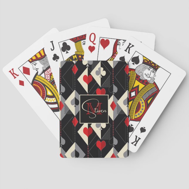 Suits of playing cards in poker.  (Back)