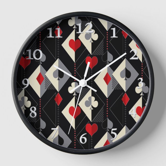 Suits of playing cards in poker.  clock (Front)