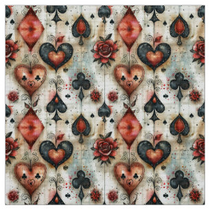Suits of playing cards in poker.  fabric