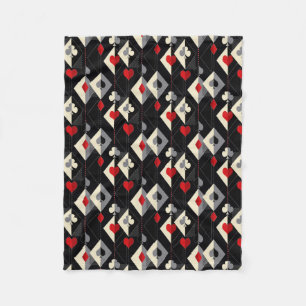 Suits of playing cards in poker.  fleece blanket