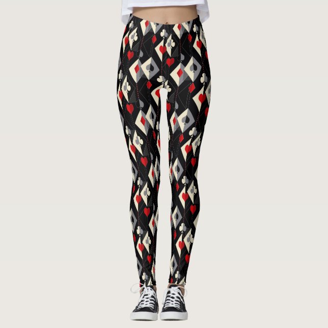 Suits of playing cards in poker.  leggings (Front)