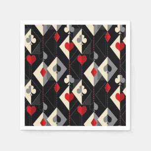 Suits of playing cards in poker.  napkin