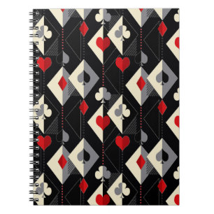 Suits of playing cards in poker. notebook