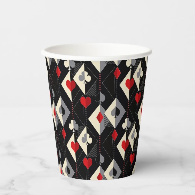 Suits of playing cards in poker.  paper cups (Front)