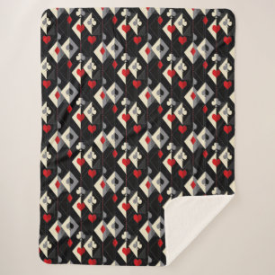 Suits of playing cards in poker.  sherpa blanket
