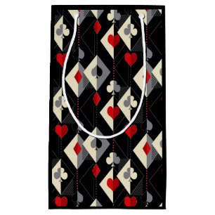 Suits of playing cards in poker.  small gift bag