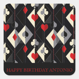 Suits of playing cards in poker.  square sticker