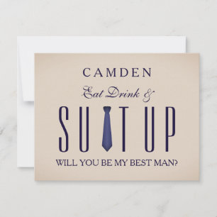 Suitup Will you be my Bestman Glitter Invitation