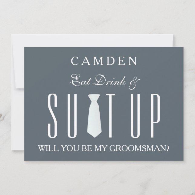 Suitup Will you be my groomsman Invitation (Front)