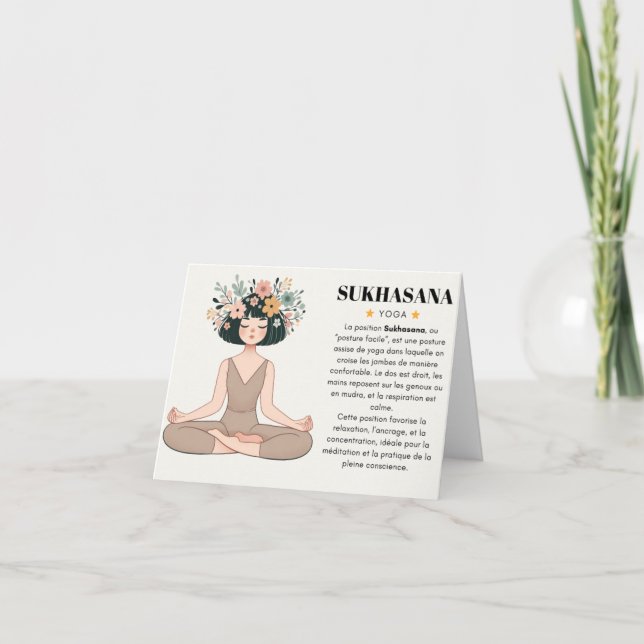 Sukhasana Yoga Card Serenity and Balance (Front)