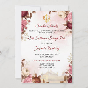 Sukhmani Sahib Paath Invitation Card, Akhnda Path 