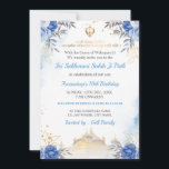 Sukhmani Sahib Path Birthday Card<br><div class="desc">Invite your loved ones to a sacred celebration with this beautifully designed Blue Floral Sukhmani Sahib Path Invitation. Perfect for any birthday, this invitation honours both spiritual tradition and personal growth. The soft blue floral design adds a graceful, serene touch—ideal for Gurdwara or home-based paath ceremonies. All wording are editable...</div>