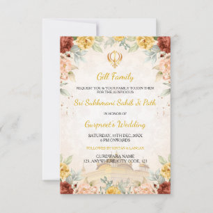 Sukhmani Sahibji Path Invitation Card, Akhand Path