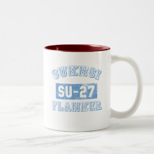 Sukhoi Flanker - BLUE Two-Tone Coffee Mug