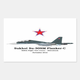 Sukhoi Profile Su-30SM Flanker-C Rectangular Sticker