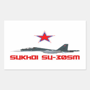 Sukhoi Su-30SM Russian Air Force VKS Rectangular Sticker