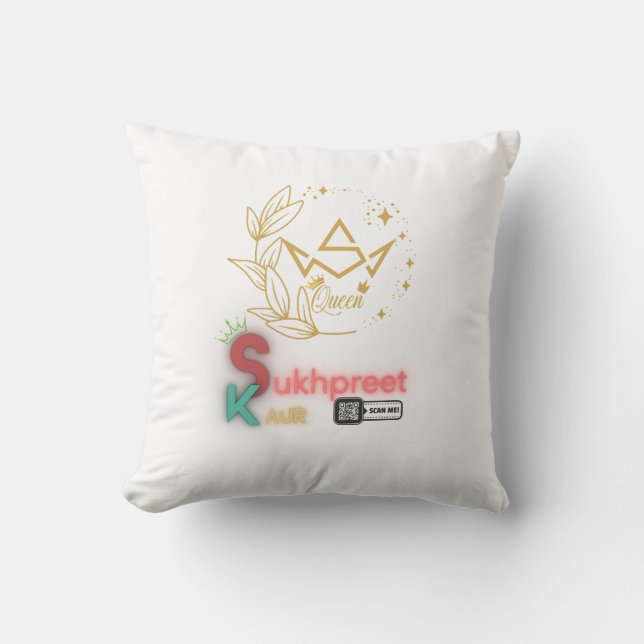 Sukhpreet Kaur Personalised Pillow | Elegant Desig (Front)