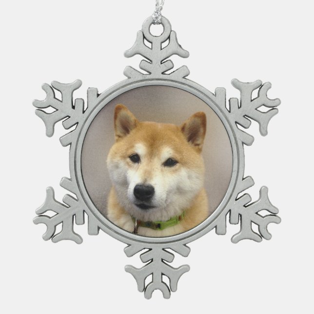 Suki Got Photo Template Snowflake Pewter Christmas Ornament (Front)