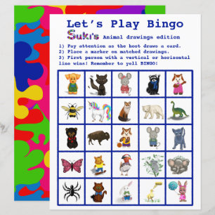 Suki’s Animal Drawings Let’s Play Bingo Party Game