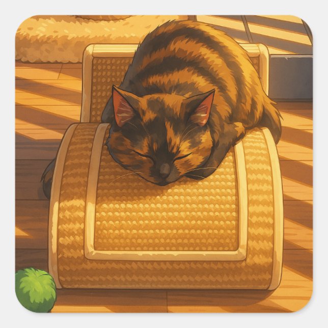 Suki's Sunny Nap Square Sticker (Front)