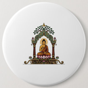 Sukiti Dhamma Meditative Icon: Minimalist Buddha A 6 Cm Round Badge