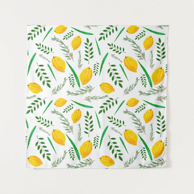 Sukkah,  sukkot,  Etrog,  Jewish holydays, shofar, Tapestry (Front)